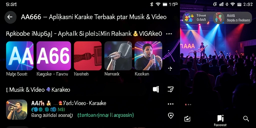 Tampilan antarmuka AA666 yang menampilkan fungsi Karaoke yang menarik.