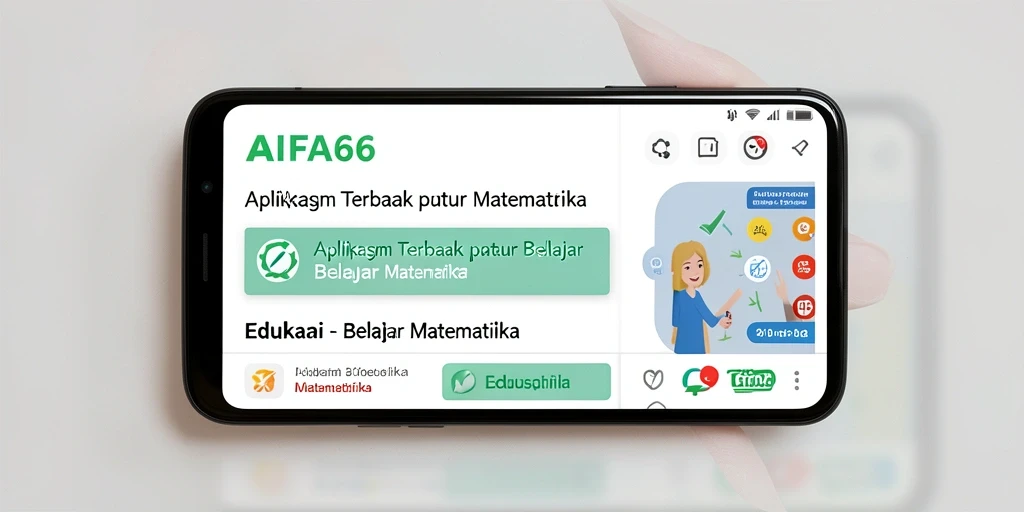 Antarmuka aplikasi AIFA66 untuk Belajar Matematika yang interaktif.