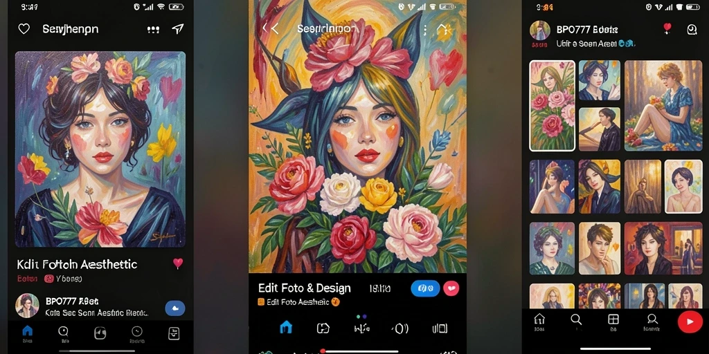 Antarmuka intuitif BPO777 untuk edit foto aesthetic.