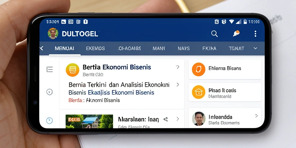 Antarmuka DULTOGEL menampilkan berita ekonomi dan bisnis yang terupdate.