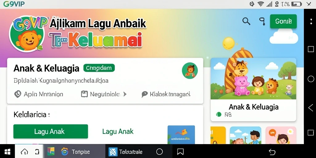 Tampilan G9VIP dengan antarmuka musik anak yang menarik dan interaktif.