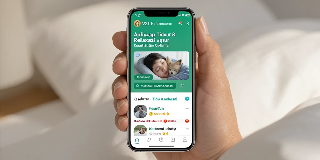 Antarmuka V21 dengan fitur Tidur & Relaksasi yang nyaman.